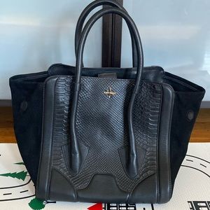 Pour La Victoire black leather and suede handle bag